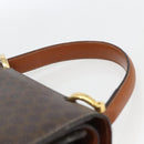 CELINE Macadam Canvas Hand Bag PVC Leather Brown Gold Auth 162575-8