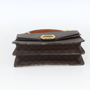 CELINE Macadam Canvas Hand Bag PVC Leather Brown Gold Auth 162575-9