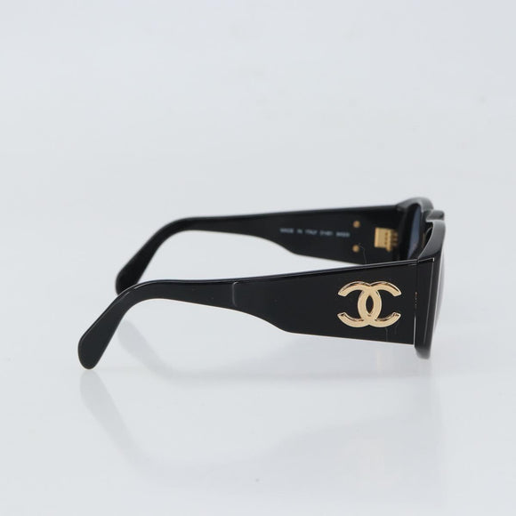 CHANEL Sunglasses plastic Black CC Auth 162582