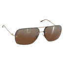 CHANEL Sunglasses metal Brown CC Auth 162583-1