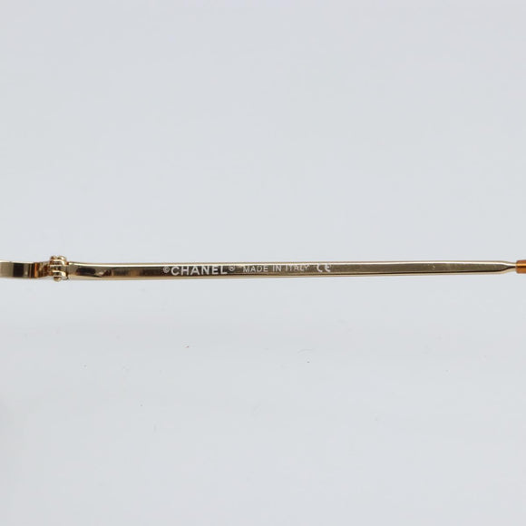 CHANEL Sunglasses metal Brown CC Auth 162583