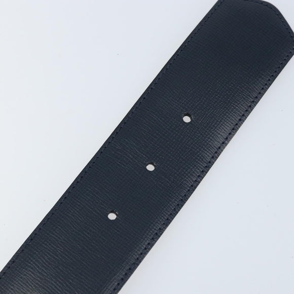 Christian Dior Belt Leather 29.5"" Navy Gold Auth 162585