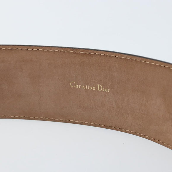 Christian Dior Belt Leather 29.5"" Navy Gold Auth 162585