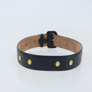 Christian Dior Belt Leather 29.5"" Navy Gold Auth 162585-2