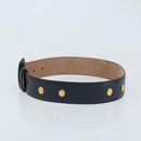 Christian Dior Belt Leather 29.5"" Navy Gold Auth 162585-3