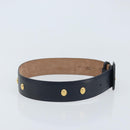 Christian Dior Belt Leather 29.5"" Navy Gold Auth 162585-4
