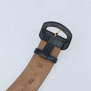 Christian Dior Belt Leather 29.5"" Navy Gold Auth 162585-7