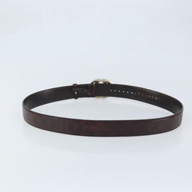 GUCCI GG Canvas Guccissima Belt Leather 45.3"" Black 114984 Auth 162586 - 0