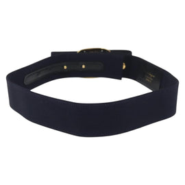 Salvatore Ferragamo Vara Ribbon Belt Canvas 32.7"" Navy Gold Auth 162587 - 0