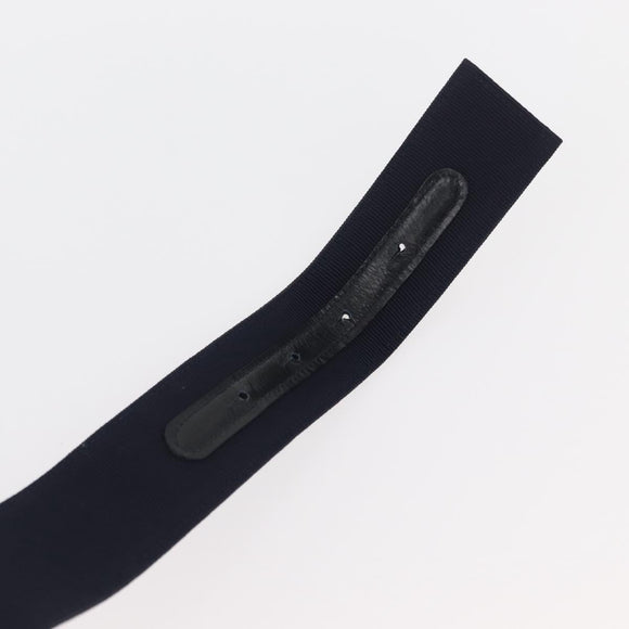 Salvatore Ferragamo Vara Ribbon Belt Canvas 32.7"" Navy Gold Auth 162587