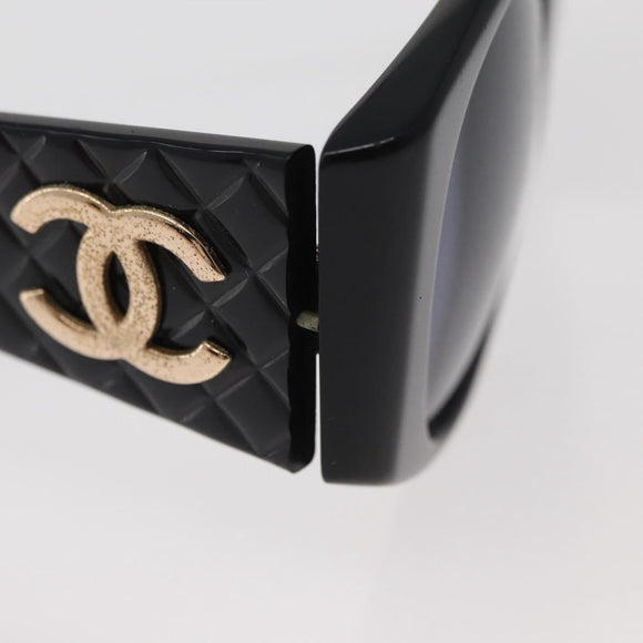 CHANEL Sunglasses plastic Black CC Auth 162592