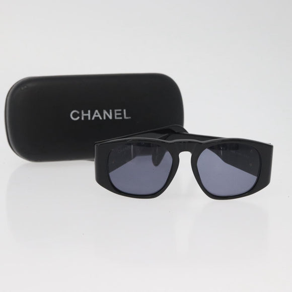 CHANEL Sunglasses plastic Black CC Auth 162592