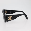 CHANEL Sunglasses plastic Black CC Auth 162592-7