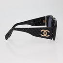 CHANEL Sunglasses plastic Black CC Auth 162592-8