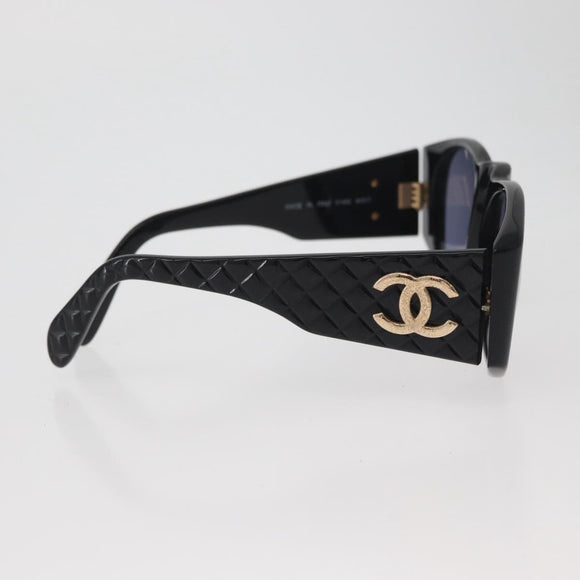 CHANEL Sunglasses plastic Black CC Auth 162592