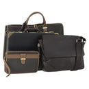 Dunhill Tote Bag Leather 4 Set Brown Black Auth 162595-1