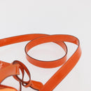 GUCCI Bamboo Hand Bag Patent leather 2way Orange Silver Auth 162597-15