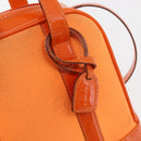 GUCCI Bamboo Hand Bag Patent leather 2way Orange Silver Auth 162597-19