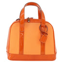 GUCCI Bamboo Hand Bag Patent leather 2way Orange Silver Auth 162597-13