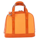 GUCCI Bamboo Hand Bag Patent leather 2way Orange Silver Auth 162597-2