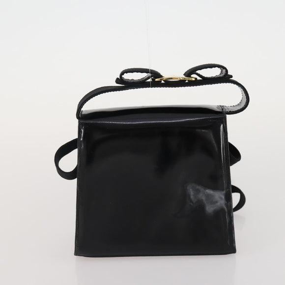 Salvatore Ferragamo Hand Bag Patent leather 3 Set White Black Navy Auth 162600