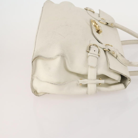 Salvatore Ferragamo Hand Bag Patent leather 3 Set White Black Navy Auth 162600
