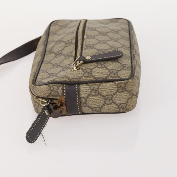 GUCCI GG Supreme Canvas Web Sherry Line Shoulder Bag PVC 3 Set Beige Auth 162605