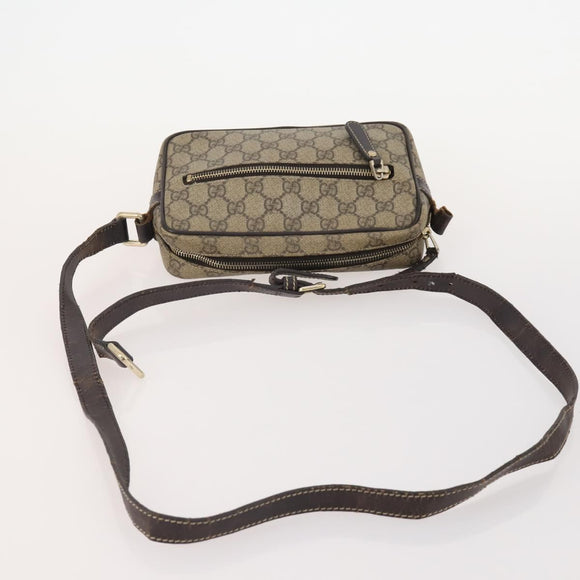 GUCCI GG Supreme Canvas Web Sherry Line Shoulder Bag PVC 3 Set Beige Auth 162605