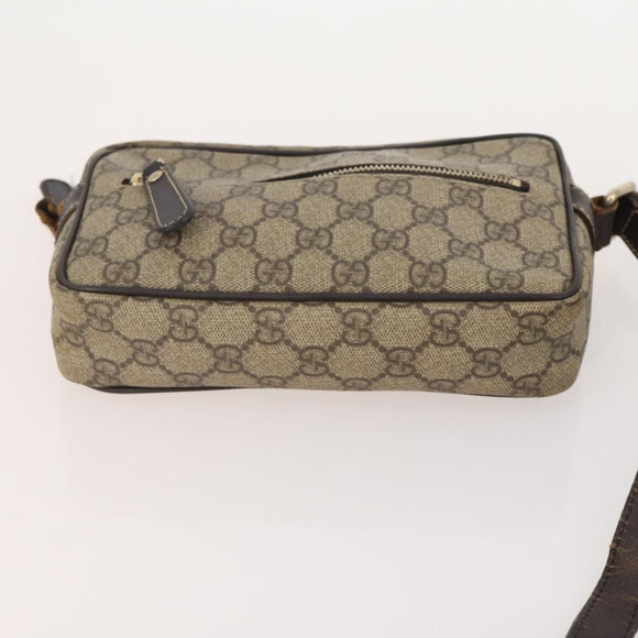 GUCCI GG Supreme Canvas Web Sherry Line Shoulder Bag PVC 3 Set Beige Auth 162605