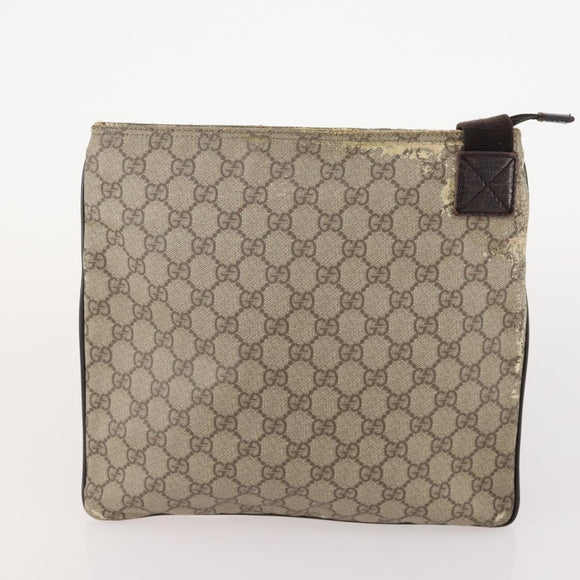GUCCI GG Supreme Canvas Web Sherry Line Shoulder Bag PVC 3 Set Beige Auth 162605