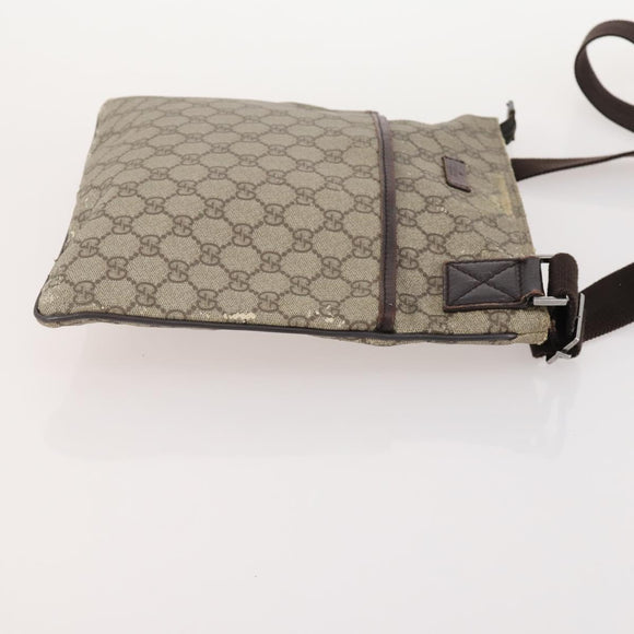 GUCCI GG Supreme Canvas Web Sherry Line Shoulder Bag PVC 3 Set Beige Auth 162605
