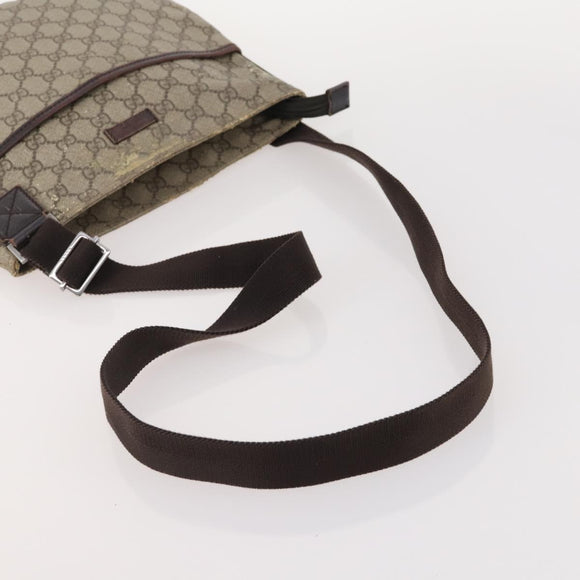 GUCCI GG Supreme Canvas Web Sherry Line Shoulder Bag PVC 3 Set Beige Auth 162605
