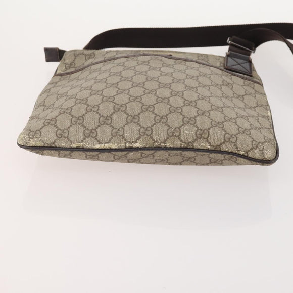 GUCCI GG Supreme Canvas Web Sherry Line Shoulder Bag PVC 3 Set Beige Auth 162605