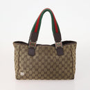 GUCCI GG Supreme Canvas Web Sherry Line Shoulder Bag PVC 3 Set Beige Auth 162605-3