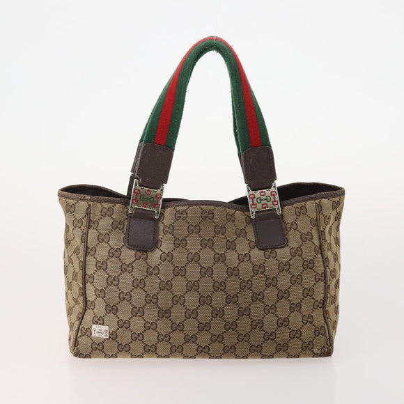 GUCCI GG Supreme Canvas Web Sherry Line Shoulder Bag PVC 3 Set Beige Auth 162605