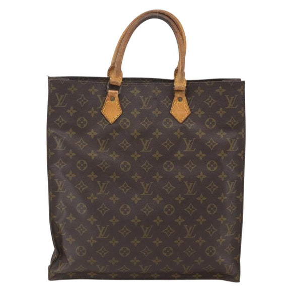 LOUIS VUITTON Monogram Sac Plat Hand Bag M51140 LV Auth 162680