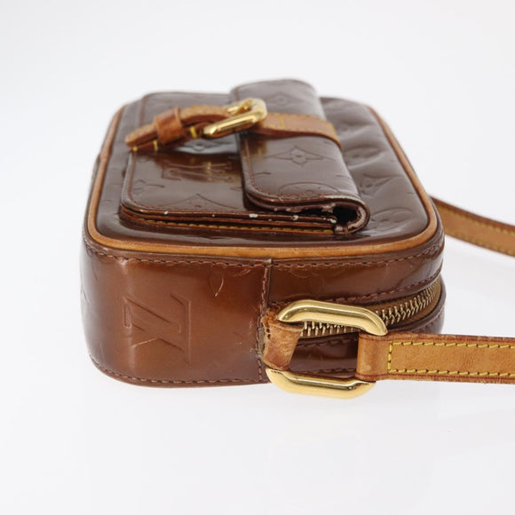LOUIS VUITTON Monogram Vernis Christy MM Shoulder Bag Bronze M91109 Auth 162684