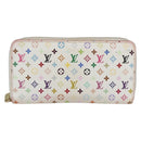 LOUIS VUITTON Monogram Multicolor Zippy Wallet White M60241 LV Auth 162714-2