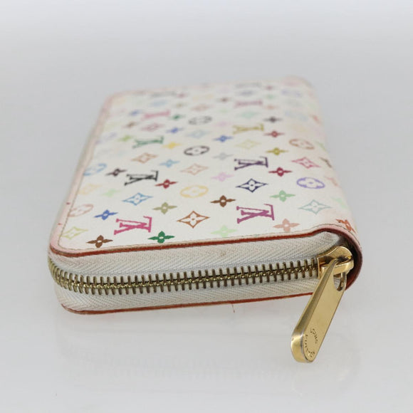 LOUIS VUITTON Monogram Multicolor Zippy Wallet White M60241 LV Auth 162714