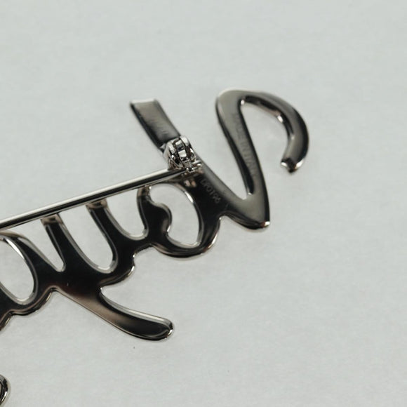LOUIS VUITTON VolezVoguezVoyagez Brooch metal Silver M62507 LV Auth 162715M