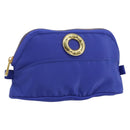 CELINE Pouch Nylon Blue Gold Auth 162720-1