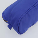 CELINE Pouch Nylon Blue Gold Auth 162720-15