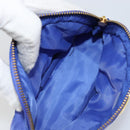 CELINE Pouch Nylon Blue Gold Auth 162720-11