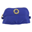 CELINE Pouch Nylon Blue Gold Auth 162720-13