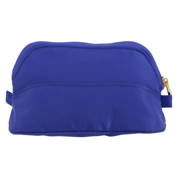 CELINE Pouch Nylon Blue Gold Auth 162720