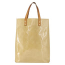 LOUIS VUITTON Monogram Vernis Reade MM Hand Bag Beige M91141 LV Auth 162727-13