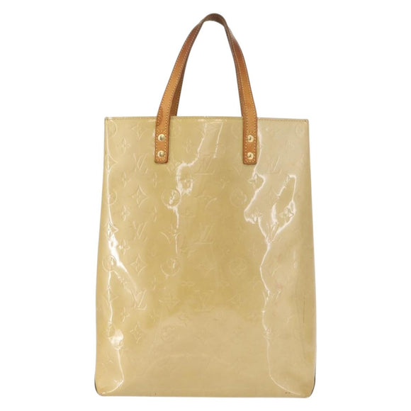 LOUIS VUITTON Monogram Vernis Reade MM Hand Bag Beige M91141 LV Auth 162727