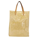 LOUIS VUITTON Monogram Vernis Reade MM Hand Bag Beige M91141 LV Auth 162727-2