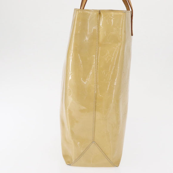 LOUIS VUITTON Monogram Vernis Reade MM Hand Bag Beige M91141 LV Auth 162727