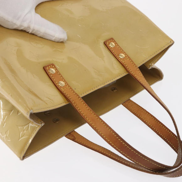 LOUIS VUITTON Monogram Vernis Reade MM Hand Bag Beige M91141 LV Auth 162727